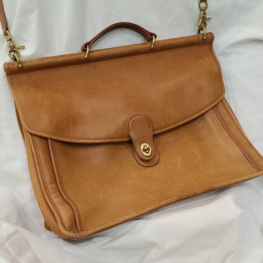 Vintage COACH Brown leather Messenger bag